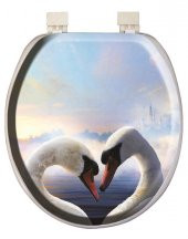 Softy Classic Desenli Yumuşak Klozet Kapağı Beyaz - 1