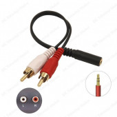 3.5mm Stereo (Dişi) to 2 x RCA (Erkek) Çevirici Kablo - 1