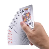 Euro Baskılı İskambil Oyun Kartları Gümüş Renk thumbnail 2