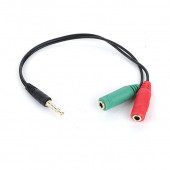 3.5mm Stereo (Erkek) to 2 x 3,5 mm Stereo (Dişi) Çevirici Kablo - 1