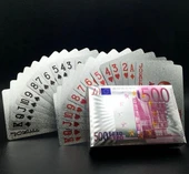 Euro Baskılı İskambil Oyun Kartları Gümüş Renk thumbnail 1