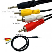 3.5mm Stereo (Erkek) to 3 x RCA (Erkek) Çevirici Kablo - 2