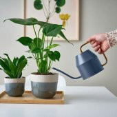 Bitki Sulama Kabı, Mavi-Gold Renk MeridyenDukkan 0.9 lt Galvanizli Çelik, Dekoratif Kap thumbnail 3