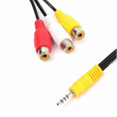 3.5mm Stereo (Erkek) to 3 x RCA (Dişi) Çevirici Kablo - 1
