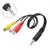 3.5mm Stereo (Erkek) to 3 x RCA (Dişi) Çevirici Kablo - 2