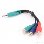 3.5mm Stereo (Erkek) to 3 x RCA (Erkek) Çevirici Kablo - 1