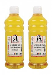Keten Yağı 500 ml 2 Adet Resim Yağı Monalisa Rafine Bezir Yağı Yağlı Boya İncelticisi Yağlı Boya Yardımcı Malzemesi - 1