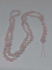 Pembe Kuvars Taşı Tesbih 6mm 99luk Ara Düğümlü El Yapımı thumbnail 2