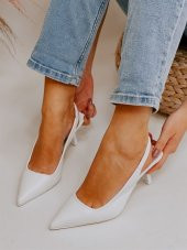 FREEFOUR ÖNÜ KAPALI ARKASI AÇIK KOLAY GİYİM ALÇAK ÖKÇE KADIN GÜNLÜK-ABİYE TOPUKLU STİLETTO AYAKKABI - 1