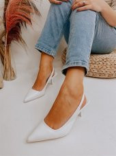 FREEFOUR ÖNÜ KAPALI ARKASI AÇIK KOLAY GİYİM ALÇAK ÖKÇE KADIN GÜNLÜK-ABİYE TOPUKLU STİLETTO AYAKKABI - 2