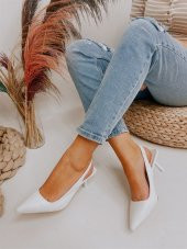 FREEFOUR ÖNÜ KAPALI ARKASI AÇIK KOLAY GİYİM ALÇAK ÖKÇE KADIN GÜNLÜK-ABİYE TOPUKLU STİLETTO AYAKKABI - 3