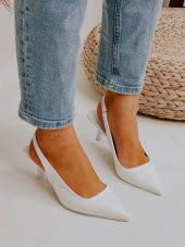 FREEFOUR ÖNÜ KAPALI ARKASI AÇIK KOLAY GİYİM ALÇAK ÖKÇE KADIN GÜNLÜK-ABİYE TOPUKLU STİLETTO AYAKKABI - 4