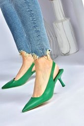 FREEFOUR ÖNÜ KAPALI ARKASI AÇIK KOLAY GİYİM ALÇAK ÖKÇE KADIN GÜNLÜK-ABİYE TOPUKLU STİLETTO AYAKKABI - 5