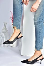 FREEFOUR ÖNÜ KAPALI ARKASI AÇIK KOLAY GİYİM ALÇAK ÖKÇE KADIN GÜNLÜK-ABİYE TOPUKLU STİLETTO AYAKKABI - 9