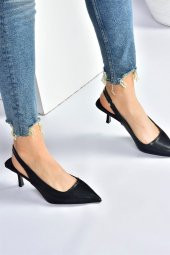 FREEFOUR ÖNÜ KAPALI ARKASI AÇIK KOLAY GİYİM ALÇAK ÖKÇE KADIN GÜNLÜK-ABİYE TOPUKLU STİLETTO AYAKKABI - 12