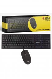Hello Hl-2573 Işıklı Kablolu Oyuncu Klavye + Mouse Combo Set - 1