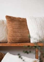 The Mia Fitilli Peluş Yastık Kahve 45x45 cm - 3