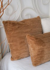 The Mia Fitilli Peluş Yastık Kahve 45x45 cm - 5