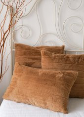 The Mia Fitilli Peluş Yastık Kahve 45x45 cm - 6