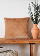 The Mia Peluş Yastık Kahve 37x55 cm - 1
