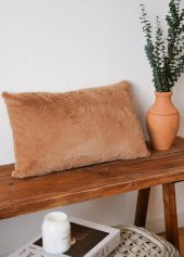 The Mia Peluş Yastık Kahve 45x45 cm - 3