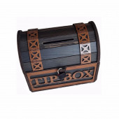 TİP BOX AHŞAP KUMBARA SANDIK TİPİ TİPBOX KİLİTLİ BAHŞİŞ KUTUSU - 1