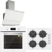 Silverline BO6502W02 - CS5343W01 - 3420 Classy 60 Beyaz Cam Ankastre Set thumbnail 1