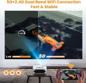 HAPPRUN Projektör 5G WiFi Bluetooth Projektör - 2