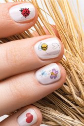 Arı Tırnak Dövmesi, Tırnak Tattoo, Nail Art, Tırnak Sticker - 1