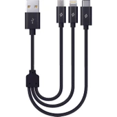 Ttec  2DK31 Alumicable Mini Trio 30cm Şarj Kablosu USB-A - USB-C / Lightning / Micro USB - 1