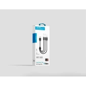 Ttec  2DK31 Alumicable Mini Trio 30cm Şarj Kablosu USB-A - USB-C / Lightning / Micro USB - 2