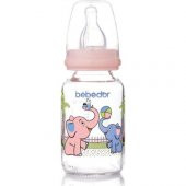 Bebedor 30302 Desenli Cam Biberon 125 ml Pembe Fil Desenli - 1