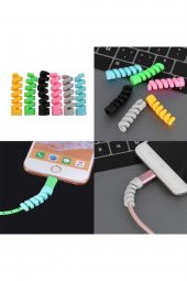 4lü Şaj Kablosu Koruyucu Silikon Spiral Yay Aparat - 2