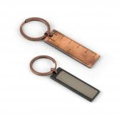 Cetvelli Eskitme Metal Anahtarlık - 1