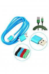 1.5 Metrelik Örgü Şeklinde Apple Iphone Ipad Data Şarj Kablosu - 1