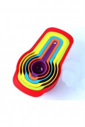 Pratik Ölçü Kaşığı Kabı 5li Şeker Baharat Sıvı Ölçer Aparat - 1