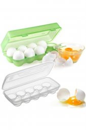 12li Şeffaf Kapaklı Kilitli Yumurta Saklama Kabı Kutusu Aparatı - 1