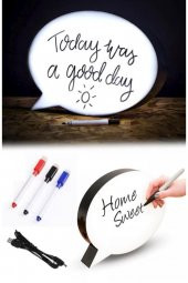 Kalemle Yazılabilen Konuşma Balonu Görünümlü Işıklı Mesaj Panosu - 1