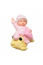 Hediyelik Sevimli Pembe Bebek Biblo Polyester Süs Eşyası - 2