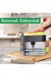 Buffer Ikisi Bir Arada Basmalı Pratik Sıvı Sabunluk Pompası Ve Bulaşık Yıkama Süngeri Haznesi - 1