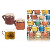 Canberra Deri Mug - Gerçek Deri Kılıflı Kavanoz Kupa - 1