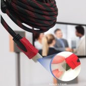 Buffer HDMI Kablosu HDTV Bilgisayar Uydu Görüntü Ses Full HD Sargılı Görüntü Aktarma Kablosu - 1