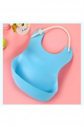 Çocuk Bebek Mama Önlüğü Dökülme Engelleyici Bükülebilir Mavi - 1