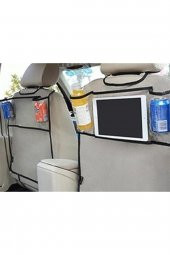 Oto Koltuk Arkası Cepli Şeffaf Telefon Tablet Ve Içecek Organizeri - 1