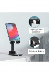Siyah Aynalı Cep Telefonu Sabitleyici Stand Katlanabilir Ayarlanabilir Telefon Standı - 2
