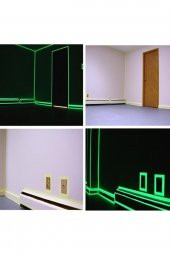 Karanlıkta Işık Veren Yansıyan 4 Metre Fosforlu Yeşil Şerit Bant - 1