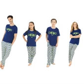 YENİ İNCİ 4 ÇİFT ANNE KIZ BABA OĞUL AİLE PİJAMA TAKIM thumbnail 1