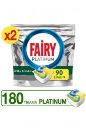 Fairy Platinum 180li  Bulaşık Makinesi Deterjanı Tablet Limon Kokulu 90x2 - 2