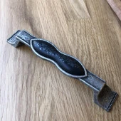 Antik Gümüş Siyah Porselen Kulp 128mm (2 Adet) thumbnail 1