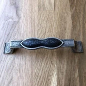 Antik Gümüş Siyah Porselen Kulp 128mm (2 Adet) thumbnail 2